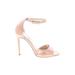 so Me Heels: Pink Print Shoes - Women's Size 7 1/2 - Open Toe
