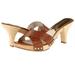 Michael Kors Shoes | Michael Kors Mk Leather Amelie Luggage Brown Mule Sandals 7.5 M | Color: Tan | Size: 7.5