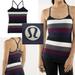 Lululemon Athletica Tops | Lululemon Athletica Pow Stripe Angel Wing/Inkwell Power Y Tank Bra Sz 4 | Color: Blue/Gray | Size: 4