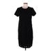 J. McLaughlin Casual Dress - Shift Crew Neck Short sleeves: Black Print Dresses - Women's Size Medium