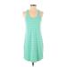 Southern Tide Casual Dress - Shift: Teal Stripes Dresses - Women's Size Small