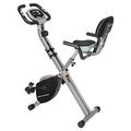 SONGMICS Heimtrainer, Indoor-Radsport, Fitness und Heimtrainer, faltbar, mit Rückenlehne, 8 Widerstände, Sensor, Belastung 100 kg, Schwarz und Grau SEB012B01