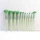 MGWYE 11pcs Green Makeup Brush Set for Beginners Complete Set Of Soft Beauty Tools