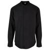 Langarmhemd URBAN CLASSICS "Urban Classics Herren Cotton Linen Stand Up Collar Shirt", Herren, Gr. L, US-Größen, schwarz, 55% Leinen, 45% Baumwolle, unifarben, normal, Langarm, Hemden