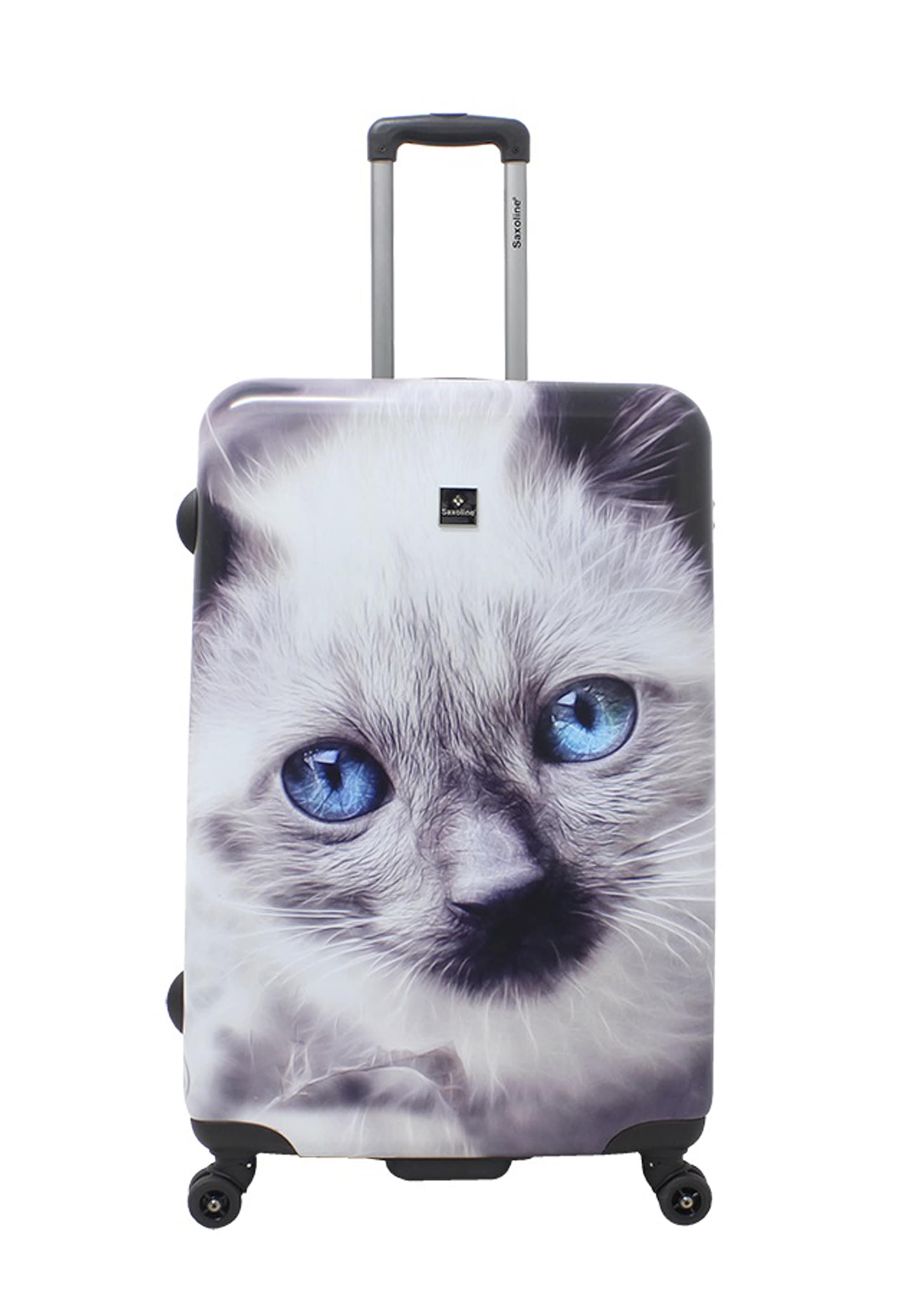 Koffer SAXOLINE "White Cat", Gr. B/H/T: 51 x 78 x 28, bunt (mehrfarbig), Polyester, Koffer, mit niedlichem Katzenmotiv Image