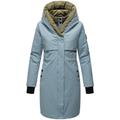 Kurzmantel NAVAHOO "Snowelf", Damen, Gr. XL (42), blau (mittelblau), Obermaterial: 45% Baumwolle, 55% Nylon, Futter: 100% Polyester, Wattierung: 100% Polyester, Ärmelfutter: 100% Polyester, casual, gerade knielang, Langarm Ärmel ohne Ärmelschlitz...