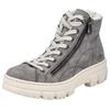 Winterboots RIEKER, Damen, Gr. 43, grau, Lederimitat, sportlich, Schuhe, Plateauboots, Schnürboots mit Reißverschluss an der Außenseite