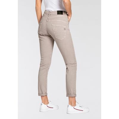 Röhrenhose PLEASE JEANS, Damen, Gr. S (36), N-Gr, beige (chinchilla beige), Denim/Jeans, Obermaterial: 98% Baumwolle, 2% Elasthan, unifarben, figurbetont, Hosen, Mit besonderer Knöpfung Image