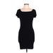 Max Studio Casual Dress - Mini: Black Solid Dresses - Women's Size Large