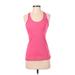 Adidas Active Tank Top: Pink Solid Activewear - Women's Size Small