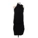 Express Casual Dress - Party High Neck Sleeveless: Black Solid Dresses - Women's Size X-Small