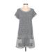 Style&Co Casual Dress - Shift: Gray Marled Dresses - Women's Size Large