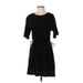 Old Navy Casual Dress - Mini Crew Neck 3/4 sleeves: Black Solid Dresses - Women's Size Small
