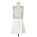 Alya Casual Dress - Mini Scoop Neck Sleeveless: White Dresses - Women's Size Medium