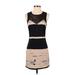 Nom De Plume by YaYa Casual Dress - Sheath: Tan Color Block Dresses - Women's Size X-Small