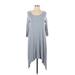 Matilda Jane Casual Dress - Midi Scoop Neck 3/4 sleeves: Gray Print Dresses - Women's Size Large