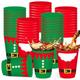 Nuenen 24 Pcs Reusable Christmas Cups 16 oz Merry Christmas Plastic Cups Xmas Santa Elf Cups for Hot Chocolate Coffee Beer Ice Cream Winter Xmas Party Tableware Supplies