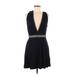 NBD Casual Dress - Party V-Neck Sleeveless: Black Print Dresses - New - Women's Size Medium