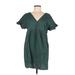 ASOS Casual Dress - Mini V-Neck Short sleeves: Green Print Dresses - Women's Size 6