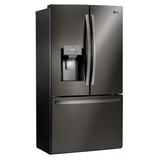 LG 28 Cu.Ft 3 Door French Door, Standard Depth, Ice & Water w/ Single Ice, Stainless Steel in Black | 69.75 H x 35.75 W x 36.25 D in | Wayfair