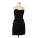 Marciano Cocktail Dress - Sheath Sweetheart Sleeveless: Black Print Dresses - Women's Size 8
