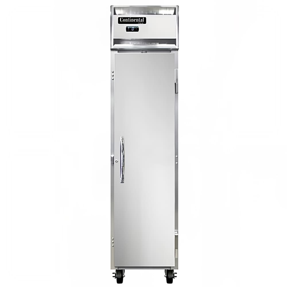 Continental 1FSENSS 17 3/4" Slim Line 1 Section Reach In Freezer, 1 Right Hinge Solid Door, 115v, Reach-In, Stainless Steel