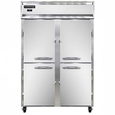Continental 2FNSSHD 52" 2 Section Reach In Freezer, 4 Left/Right Hinge Solid Doors, 115v, Stainless Steel