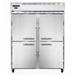 Continental 2RENSAHD 57" 2 Section Reach In Refrigerator, (2) Left/Right Hinge Solid Doors, Top Compressor, 115v, Silver