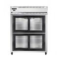 Continental 2RESNSASGDHD 57" 2 Section Reach In Refrigerator, (4) Sliding Glass Doors, Top Compressor, 115v, Silver