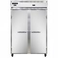 Continental 2RFNSA 52" 2 Section Commercial Refrigerator Freezer - Solid Doors, Top Compressor, 115v, Silver