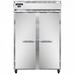 Continental 2RSNSA 52" 2 Section Reach In Refrigerator, (2) Left/Right Hinge Solid Doors, Top Compressor, 115v, Silver