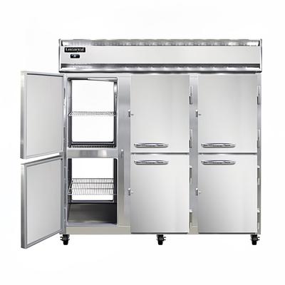 Continental 3F-PT-HD 78" 3 Section Pass Thru Freezer, (12) Solid Doors, 115/208-230v, Silver