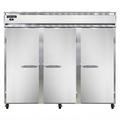 Continental 3RESN 85 1/2" 3 Section Reach In Refrigerator, (3) Left/Right Hinge Solid Doors, Top Compressor, 115v, Silver