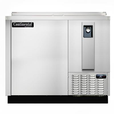 Continental CBC37-SS-DC 37" Forced Air Bottle Cooler - Holds (288) 12 oz Bottles, 115v, Can Opener, Flat Top, Silver