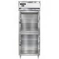 Continental D1RENSSGDHD Designer Line 28 1/2" 1 Section Reach In Refrigerator, (2) Right Hinge Glass Doors, Top Compressor, 115v, Silver