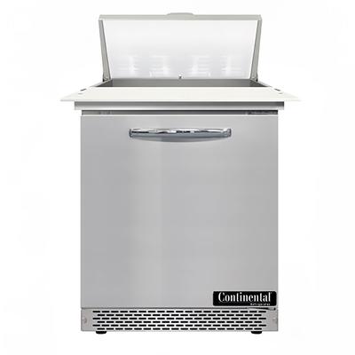 Continental D27N8C-FB 27" Designer Line Sandwich/Salad Prep Table w/ Refrigerated Base, 115v, Solid Door, Stainless Steel