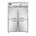 Continental D2RFNHD Designer Line 52" 2 Section Commercial Refrigerator Freezer - Solid Doors, Top Compressor, 115v, Silver