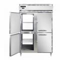 Continental D2RFNSSPTHD 52" 2 Section Commercial Refrigerator Freezer - Solid Doors, Top Compressor, 115v, Silver