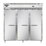 Continental D3RFFNSA Designer Line 78" 3 Section Commercial Refrigerator Freezer - Solid Doors, Top Compressor, 115v, Silver