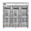 Continental D3RNSSGDHD 78" 3 Section Reach In Refrigerator, (6) Left/Right Hinge Glass Doors, Top Compressor, 115v, Silver