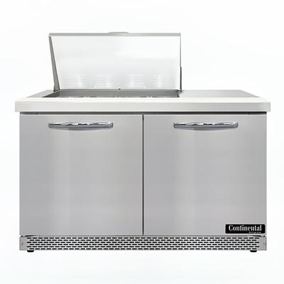 Continental D48N12M-FB Designer Line 48" Sandwich/Salad Prep Table w/ Refrigerated Base, 115v, Stainless Steel