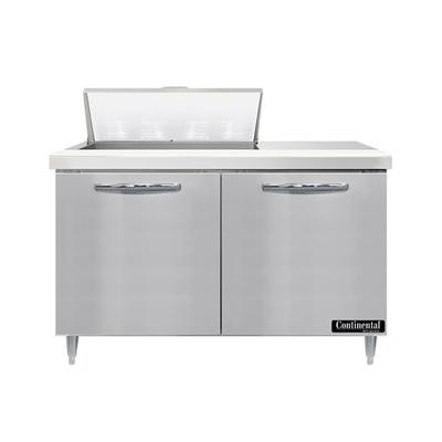 Continental D48N8 48" Designer Line Sandwich/Salad Prep Table w/ Refrigerated Base, 115v, Stainless Steel