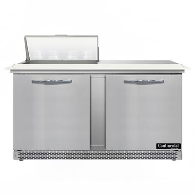 Continental D60N8C-FB 60" Designer Line Sandwich/Salad Prep Table w/ Refrigerated Base, 115v, 2 Doors, Stainless Steel