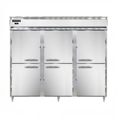 Continental DL3FE-SS-HD 85 1/2" 3 Section Reach In Freezer, (6) Solid Doors, 115/208-230v, Silver