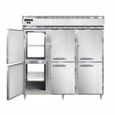 Continental DL3F-PT-HD Designer Line 78" 3 Section Pass Thru Freezer, (12) Solid Doors, 115/208-230v, Silver