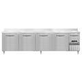 Continental DRA118NSSBS Designer Line 118" Worktop Refrigerator w/ (5) Sections, 115v, Silver