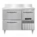 Continental DRA43NSSBS-D Designer Line 43" Worktop Refrigerator w/ (2) Sections, 115v, Silver