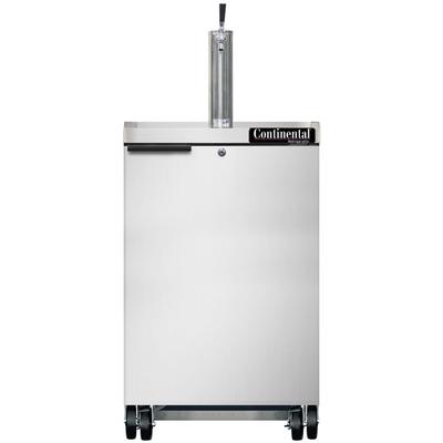 Continental KC24NSS 24" Kegerator Commercial Beer Dispenser w/ (1) Keg Capacity - (1) Column, Stainless, 115v, 1 Keg Capacity, Stainless Steel