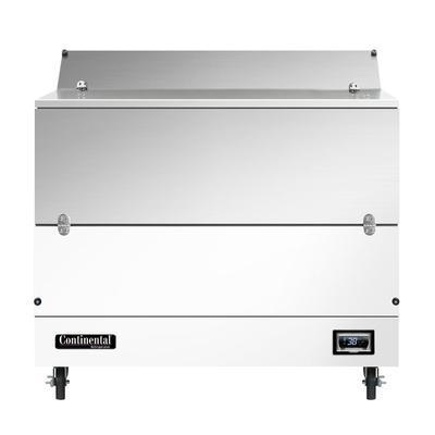 Continental MC4NS Milk Cooler w/ Top & Side Access - 768 Half Pint Carton Capacity, 115v, Forced Air System, Stainless Steel, White