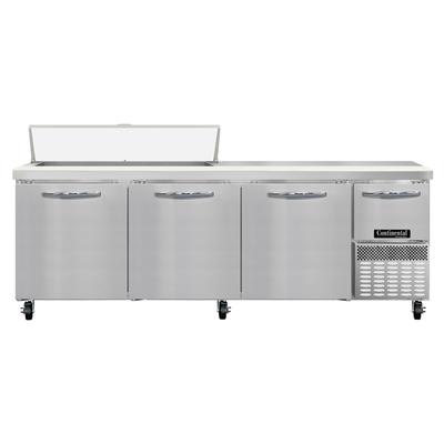 Continental RA93N12 93" Sandwich/Salad Prep Table w/ Refrigerated Base, 115v, Stainless Steel